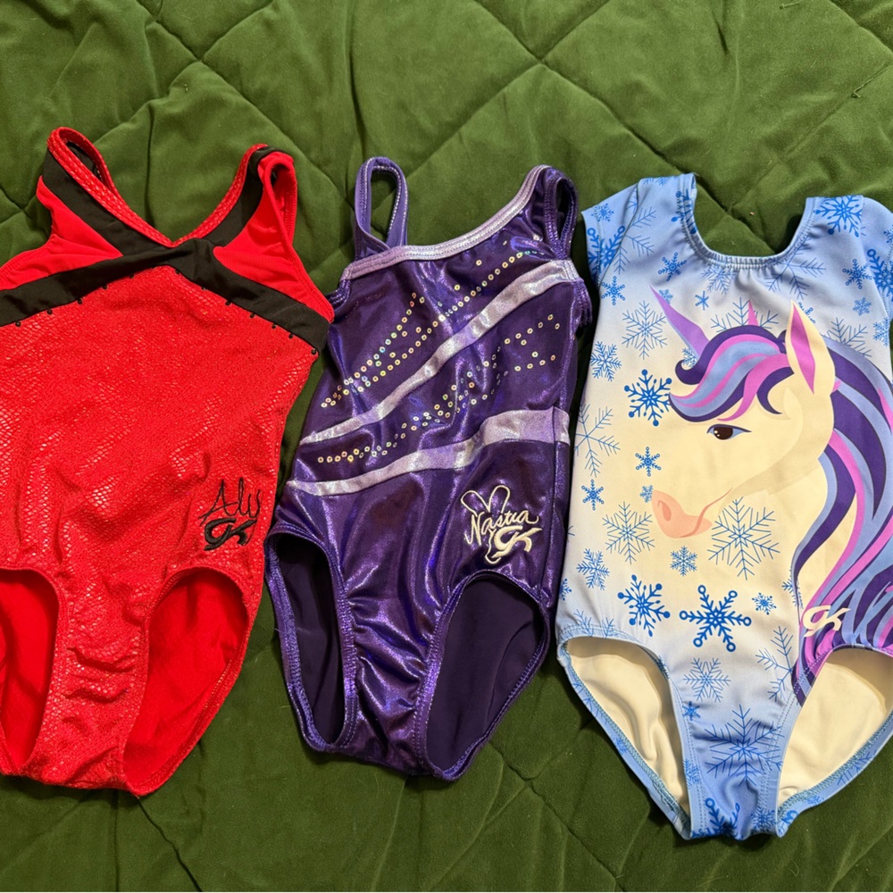 GK Kids Dance Costumes - Red, Purple, and Blue